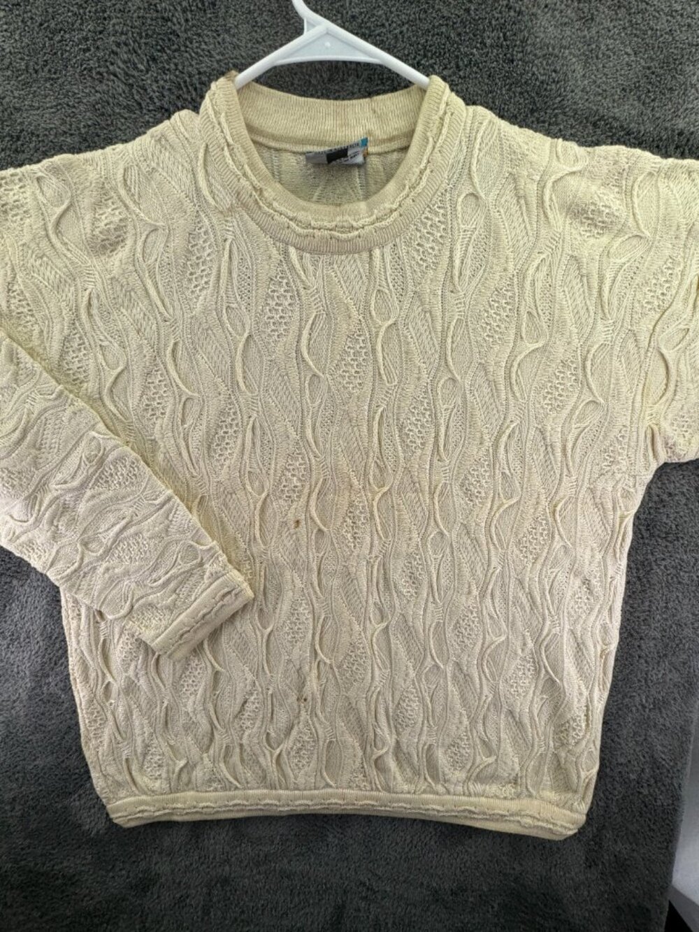 COOGI Basics Australia Sweater XL Ivory Pullover Knit Men Cotton Designer **